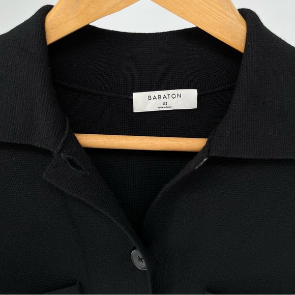 Aritzia Babaton Womens NEW Society Shirt Jacket Size XS Button Up Knit Black - Picture 6 of 13